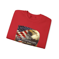 9/11 Never Forget Sweatshirt – 25th Anniversary Eagle & American Flag Crewneck