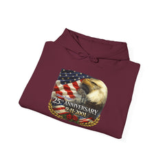25th Anniversary 9/11 Memorial Hoodie — American Flag & Bald Eagle Tribute