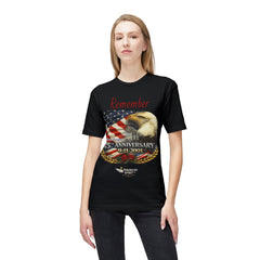 Remember 9/11 Memorial T-Shirt — 25th Anniversary American Flag & Eagle
