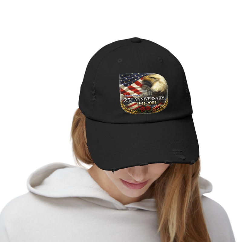 25th Anniversary 9/11 Eagle Flag Distressed Cap