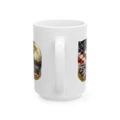 Patriotic Bald Eagle Coffee Mug – 25th Anniversary American Flag Ceramic Mug (11oz, 15oz)