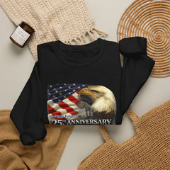 9/11 Never Forget Sweatshirt – 25th Anniversary Eagle & American Flag Crewneck