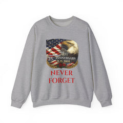9/11 Never Forget Sweatshirt – 25th Anniversary Eagle & American Flag Crewneck