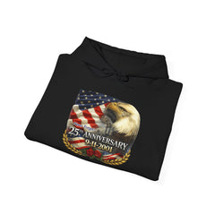 25th Anniversary 9/11 Memorial Hoodie — American Flag & Bald Eagle Tribute