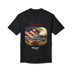 Remember 9/11 Memorial T-Shirt — 25th Anniversary American Flag & Eagle
