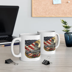 Patriotic Bald Eagle Coffee Mug – 25th Anniversary American Flag Ceramic Mug (11oz, 15oz)