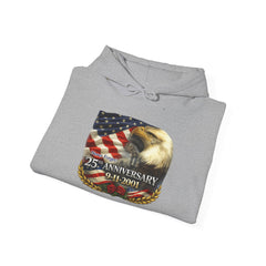 25th Anniversary 9/11 Memorial Hoodie — American Flag & Bald Eagle Tribute