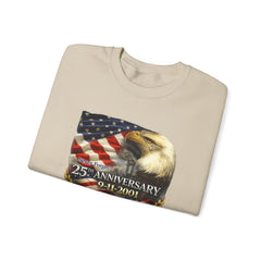 9/11 Never Forget Sweatshirt – 25th Anniversary Eagle & American Flag Crewneck