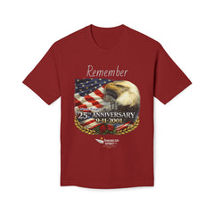 Remember 9/11 Memorial T-Shirt — 25th Anniversary American Flag & Eagle