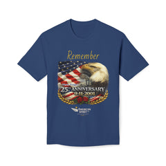 Remember 9/11 Memorial T-Shirt — 25th Anniversary American Flag & Eagle