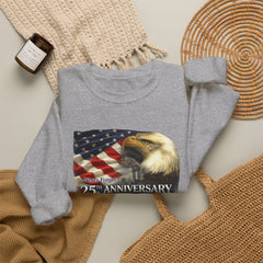 9/11 Never Forget Sweatshirt – 25th Anniversary Eagle & American Flag Crewneck