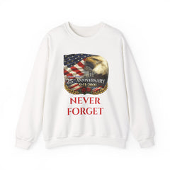 9/11 Never Forget Sweatshirt – 25th Anniversary Eagle & American Flag Crewneck